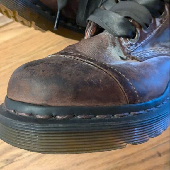 Dr. Martens Floral Combat Boots Vintage Leather Lace-up Ankle‎ Boots UK 4 - Picture 9 of 16